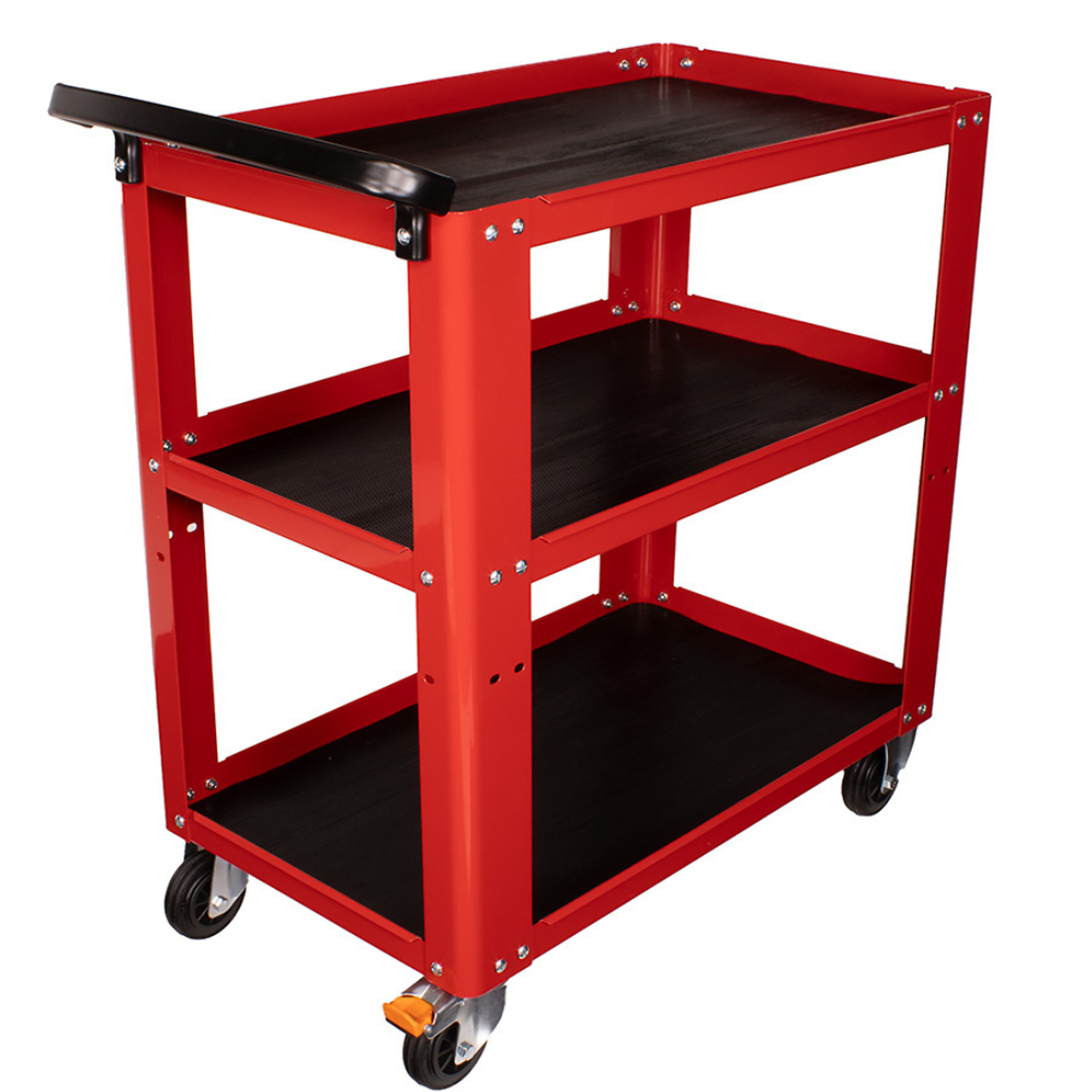 Beta C51 Easy Trolley Utility Shop Cart — 3-Shelf, 440-Lb. Load Capacity, Locking Caster, Red, Model# C51 R
